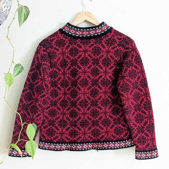 L.L. Bean | S/M | Nordic Fair Isle Merino Wool Zip From Sweater - Picture 8 of 11